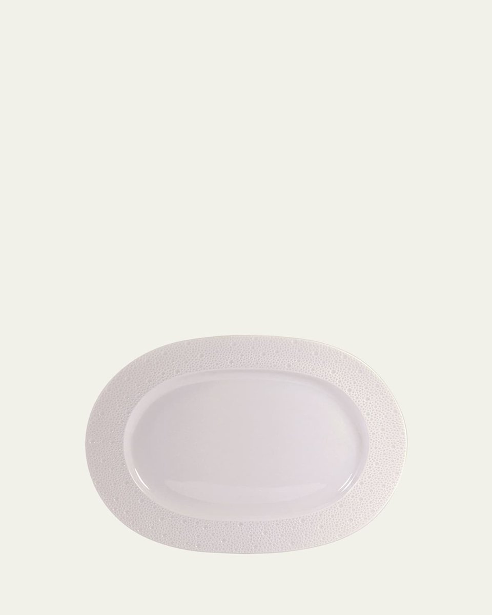 Ecume White Oval Platter, 12"